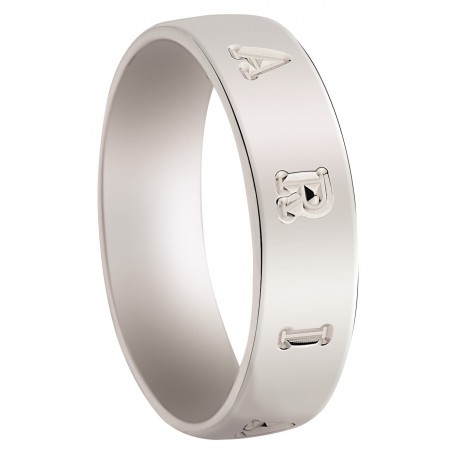Alliance or Blanc gravure exterieure 18 carats palladié