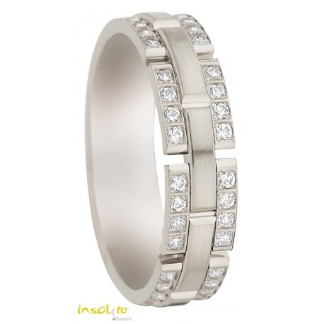 Alliance Tour complet or blanc palladiée 18 carats 750/1000 créateur Huber Klein