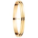Alliance fantaisie liseret perlé or jaune 9 carats
