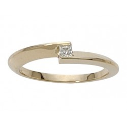 SOLITAIRES FANTAISIES DIAMANT PRINCESSE OR 