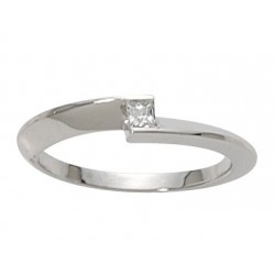 SOLITAIRE Jaune FANTAISIE DIAMANT PRINCESSE OR 