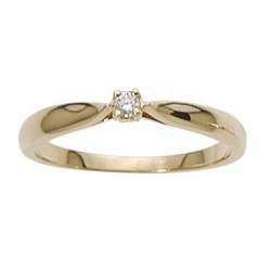 bague ou solitaire de fiançaille or jaune et diamant 