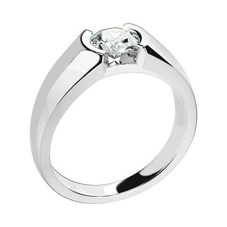Solitaire fiancailles  or blanc  Ponce