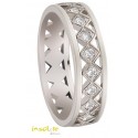Alliance serti 21 diamants or blanc 18K