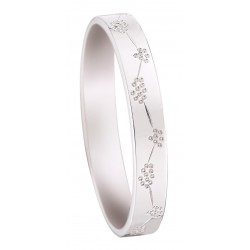 Alliance avec motif or blanc 18 carats