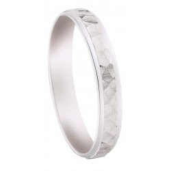 Alliance fantaisie martelée or blanc palladié