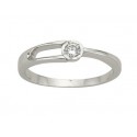 Solitaire or blanc brillant taille diamant