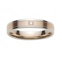 Alliance bicolore rose/blanc 9 ct et diamant