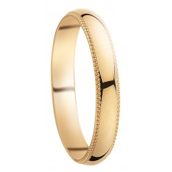 alliance or jaune 9 carats bordure perlée finition polie createur huber klein