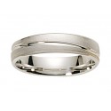 Alliance homme or blanc satiné et ligne diagonale brillante