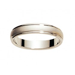 Alliance fantaisie or blanc bombé mat et brillant