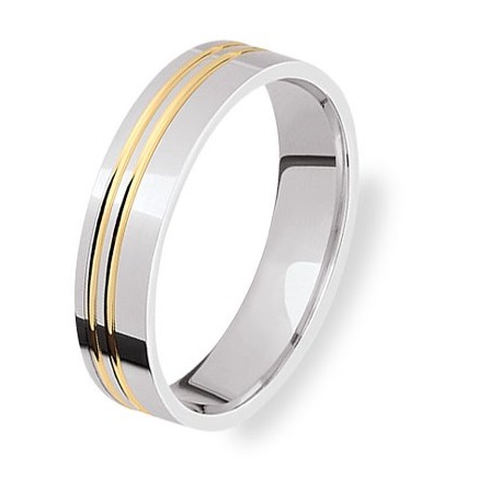 Alliance en or jaune et or blanc 18 carats par le créateur Ponce