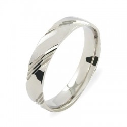 Alliance fantaisie platine motifs lapidés en diagonale