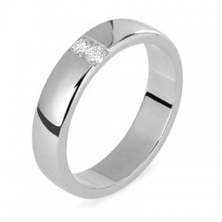 Alliance mariage platine 2 diamants