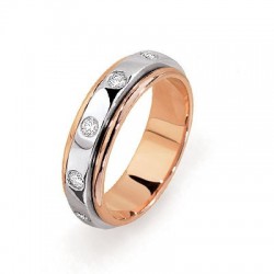 Alliance platine or rose et diamants Bijoux Ponce Insolite Lyon