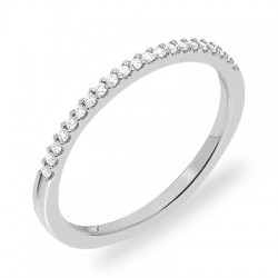 Alliance platine demi tour diamants 0.10 cts serti griffes