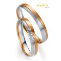 Alliance Duo or rose et or blanc homme 14 carats