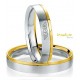 Alliance or jaune et or balnc diamants en duo breuning
