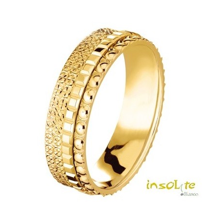 Alliance or jaune diamantée Insolite alliances 