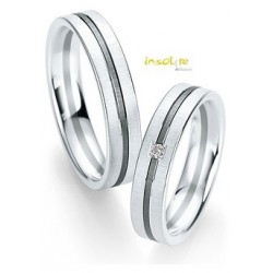 Bague de mariage argent et palladium créateur Breuning
