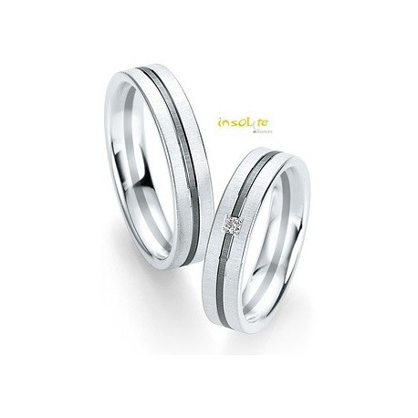 Bague de mariage argent et palladium pour Homme créateur Breuning