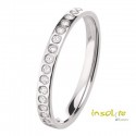 Alliance or gris 18 carats demi tour diamants espacé