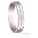 Alliance homme or blanc 18 ct satiné et brillant