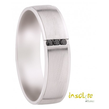 Alliance diamant noirs Or blanc Lyon