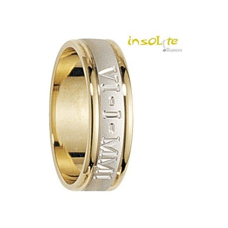 Alliance romaine 9 carats 375/1000 maté label joaillerie de France