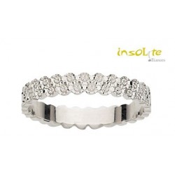 bague Alliance mariage diamantée or blanc 9 carats 375/1000 c