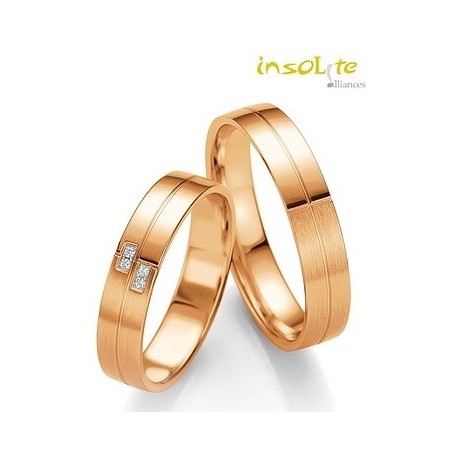 Bague Alliance de mariage or rose 14 carats 585/1000 Geneve