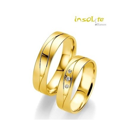 Alliance or jaune Breuning 14 carats 585/1000 pas chere fantaisie originale 