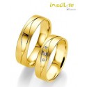 Alliance or jaune 14 carats  pas chere fantaisie originale et diamants