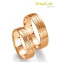 Alliance bague diamant duo or rose Breuning diamants Lyon