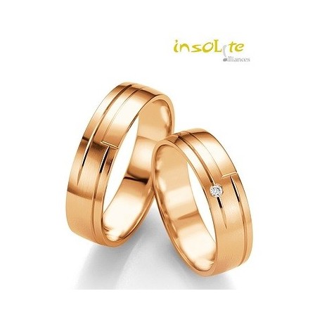 Bijou de Mariage Duo Breuning or rose diamant Lyon Geneve Annecy 
