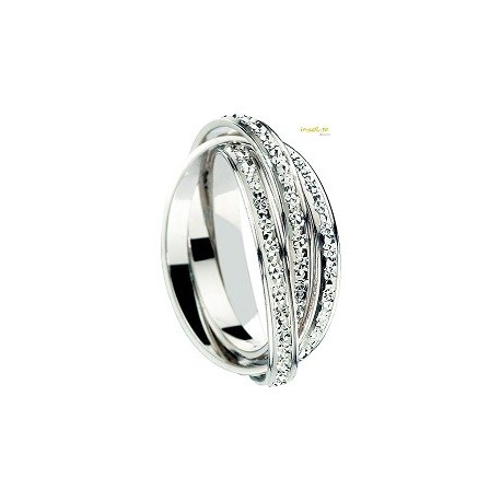 Alliance or blanc 3 anneaux  mobile 9 carats 375:1000