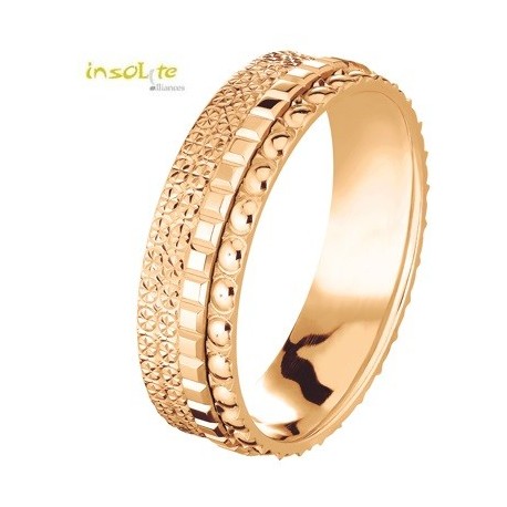 bague Alliance or rose créateur Bijoux Ponce