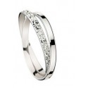 Alliance deux anneaux or blanc diamantée et poli