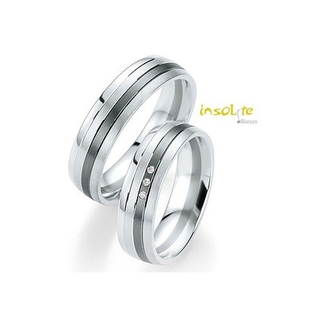 Bague Alliance Duo Argent Palladium Créateur BREUNING Insolite Lyon Rhônes Alpes