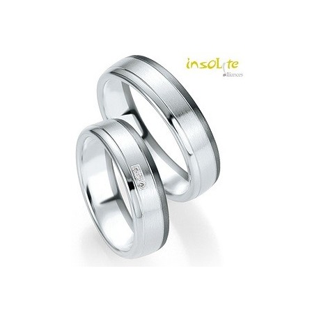 Anneau de mariage en palladium et Argent diamant exclusivité originale