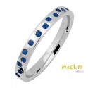 Alliance or blanc 18 carats saphirs bleus