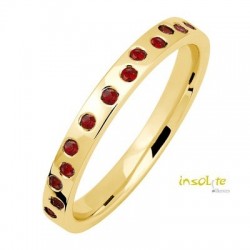Alliance saphirs rouges & or jaune 18 carats