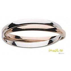 Bague mariage demi jonc entrelacée or blanc & or rose