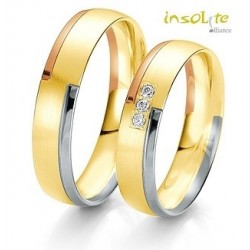 Bague alliance 3 ors et diamants 9 carats Breuning