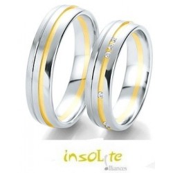 Duo alliances bicolores bagues de mariage breuning lyon