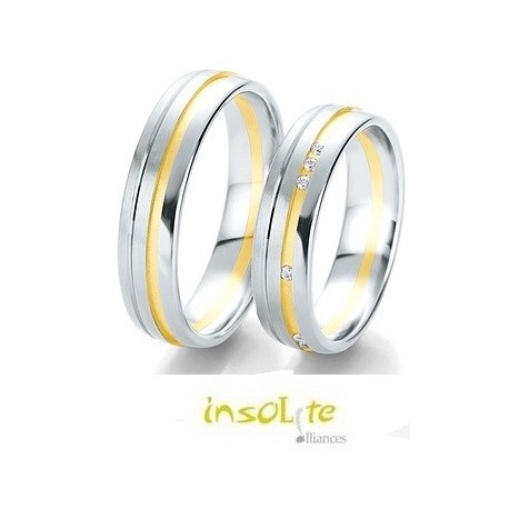 Duo alliances de mariage breuning 14 cts Insolite alliances