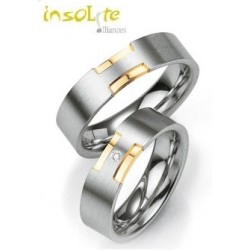 Alliance en argent et Diamant duo parfait du createur Breuning