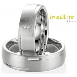 Bague de mariage argent diamant  925/1000 