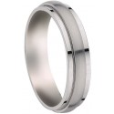 Alliance homme or blanc brillant & satiné au milieu