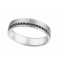 Aliance or blanc tour complet diamants noirs